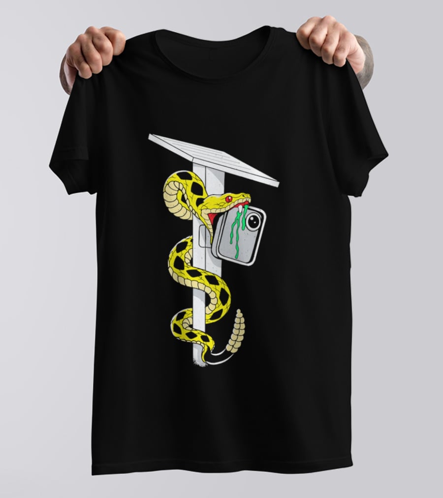 Don't Tread Flock Yellow Snake Wrapped Around Graduation Cap With ID T-Shirt