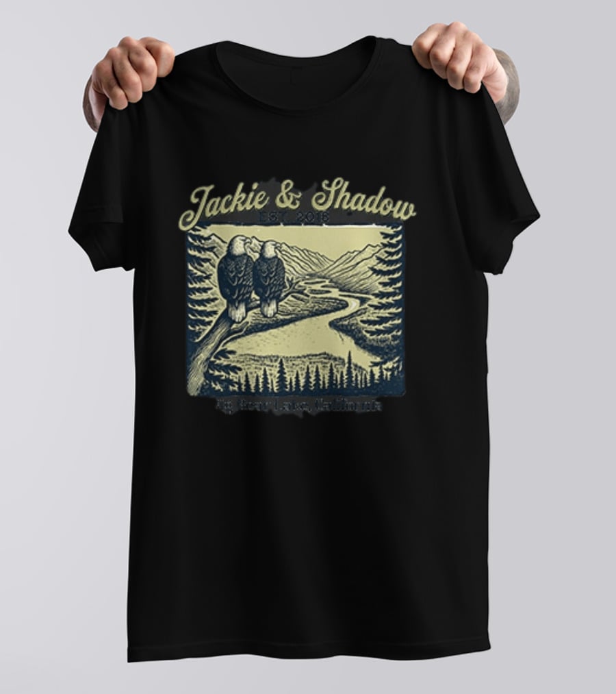 Jackie And Shadow Big Bear Lake Eagles Est 2018 Wildlife Scene T-Shirt