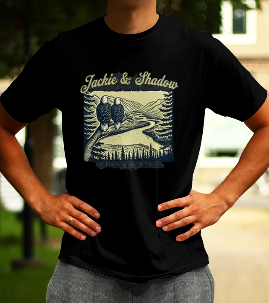 Jackie And Shadow Big Bear Lake Eagles Est 2018 Wildlife Scene T-Shirt