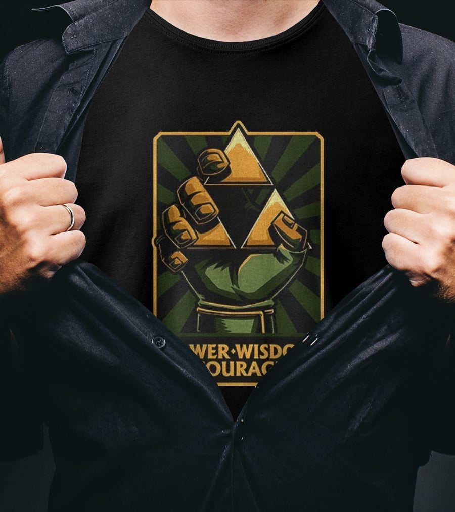 Power Wisdom Courage Triforce Hand The Legend Of Zelda T-Shirt