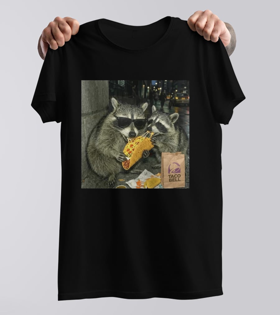 Taco Bell Raccoons Enjoying A Tasty Street Taco Night T-Shirt