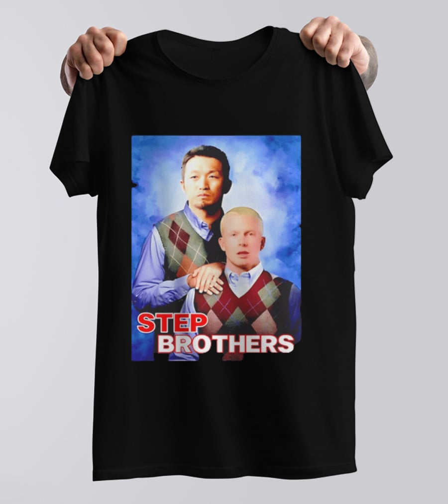 Step Brothers Two Men Argyle Vests Blue T-Shirt