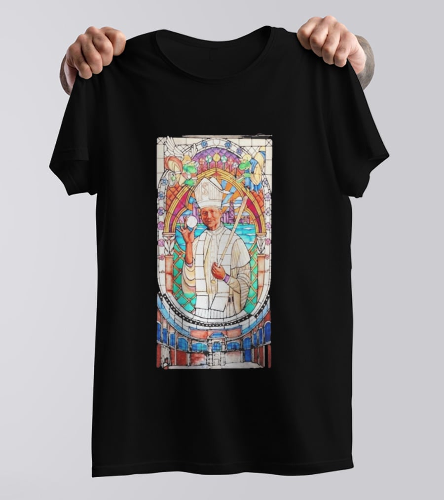 White Sox Pope Hat Stained Glass Painting T-Shirt