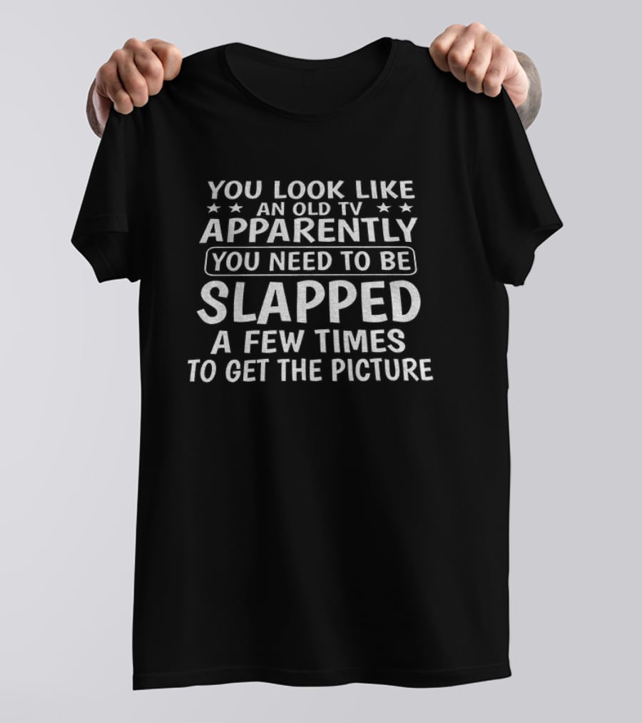 You Look Like An Old TV Apparently You Need To Be Slapped A Few Times To Get The Picture T-Shirt