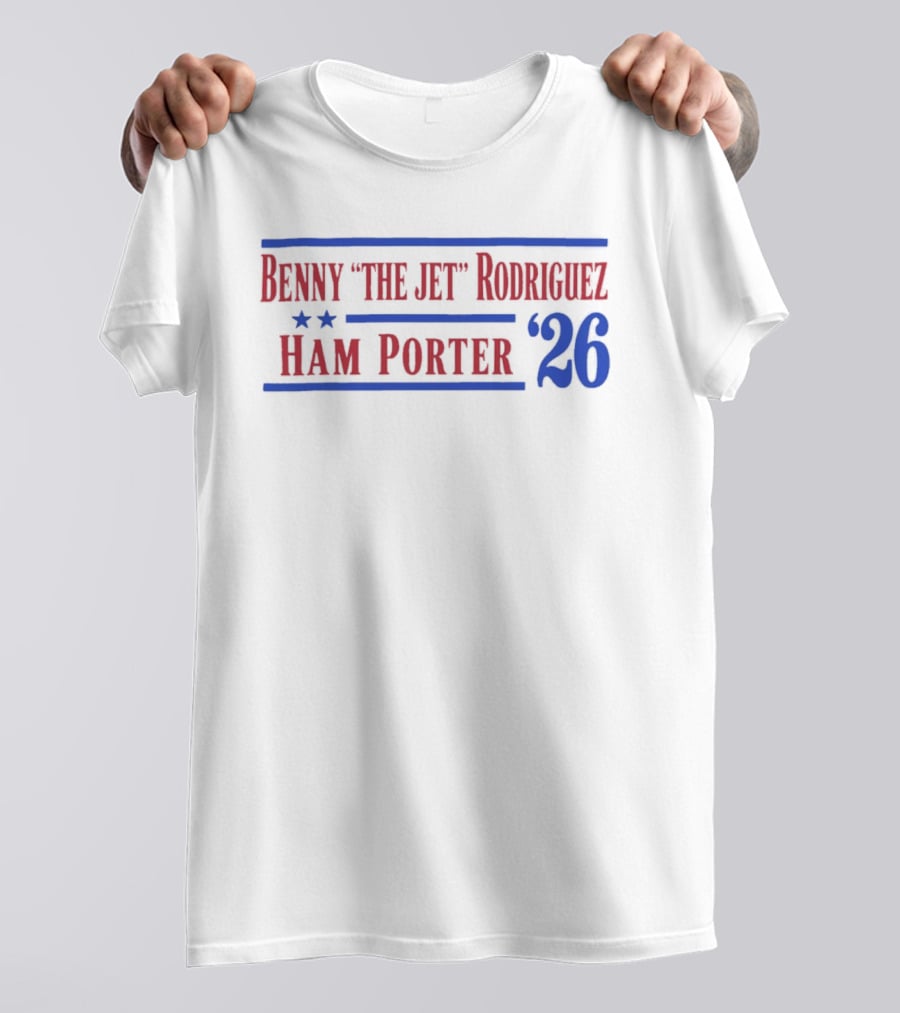 Benny The Jet Rodriguez Ham Porter 26 Stars Blue Lines T-Shirt