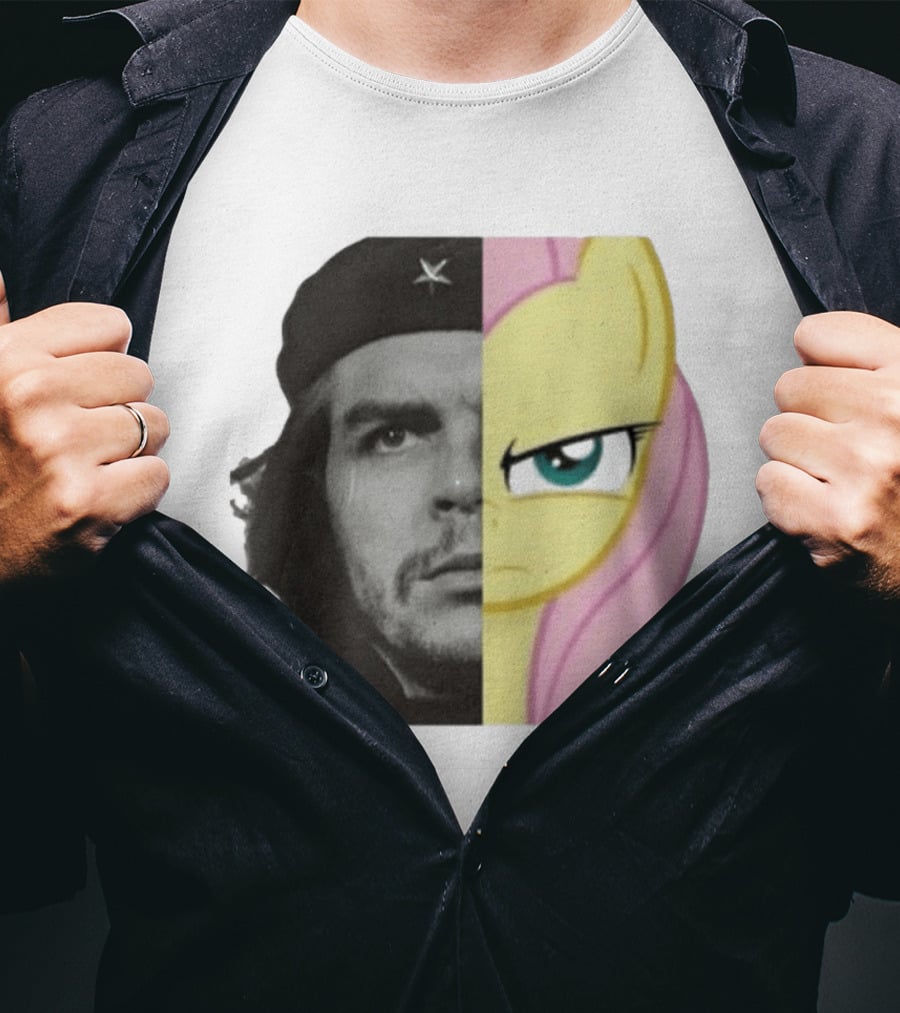Che Guevara Fluttershy Crossover Fusion Face Mashup T-Shirt