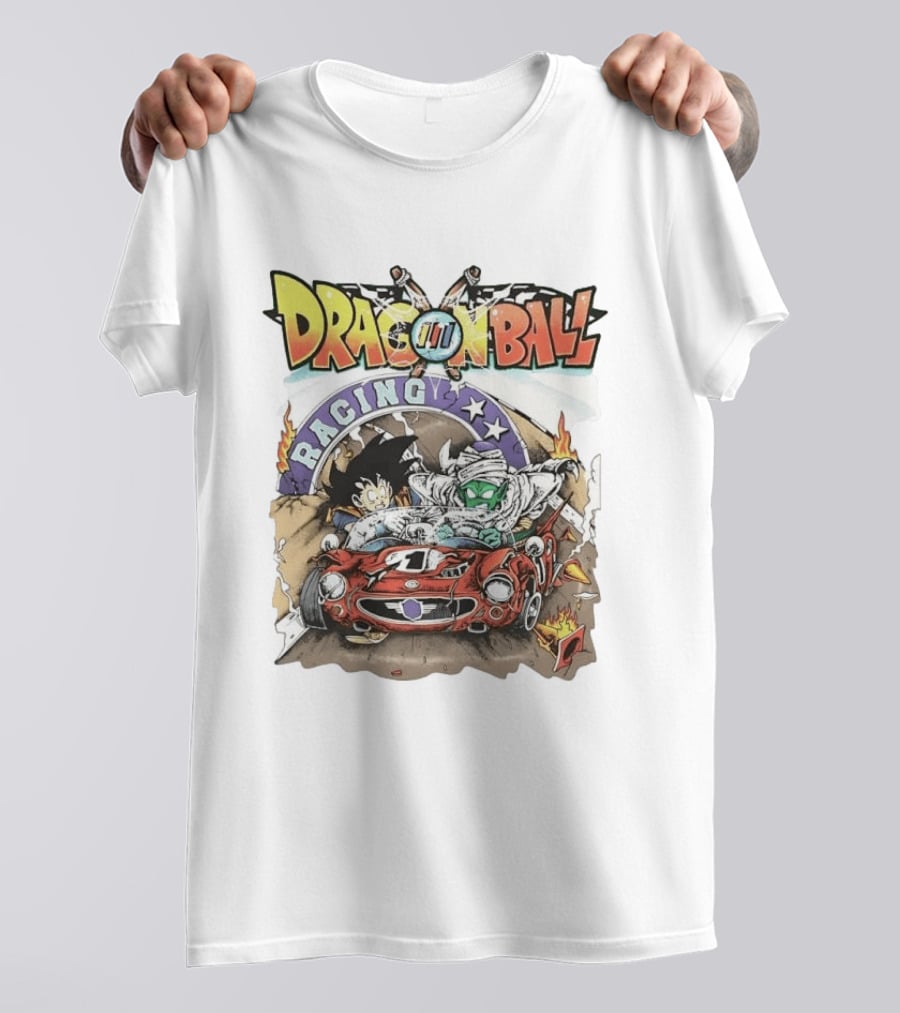 Dragon Ball Racing Goku Piccolo Red Racecar Adventure T-Shirt