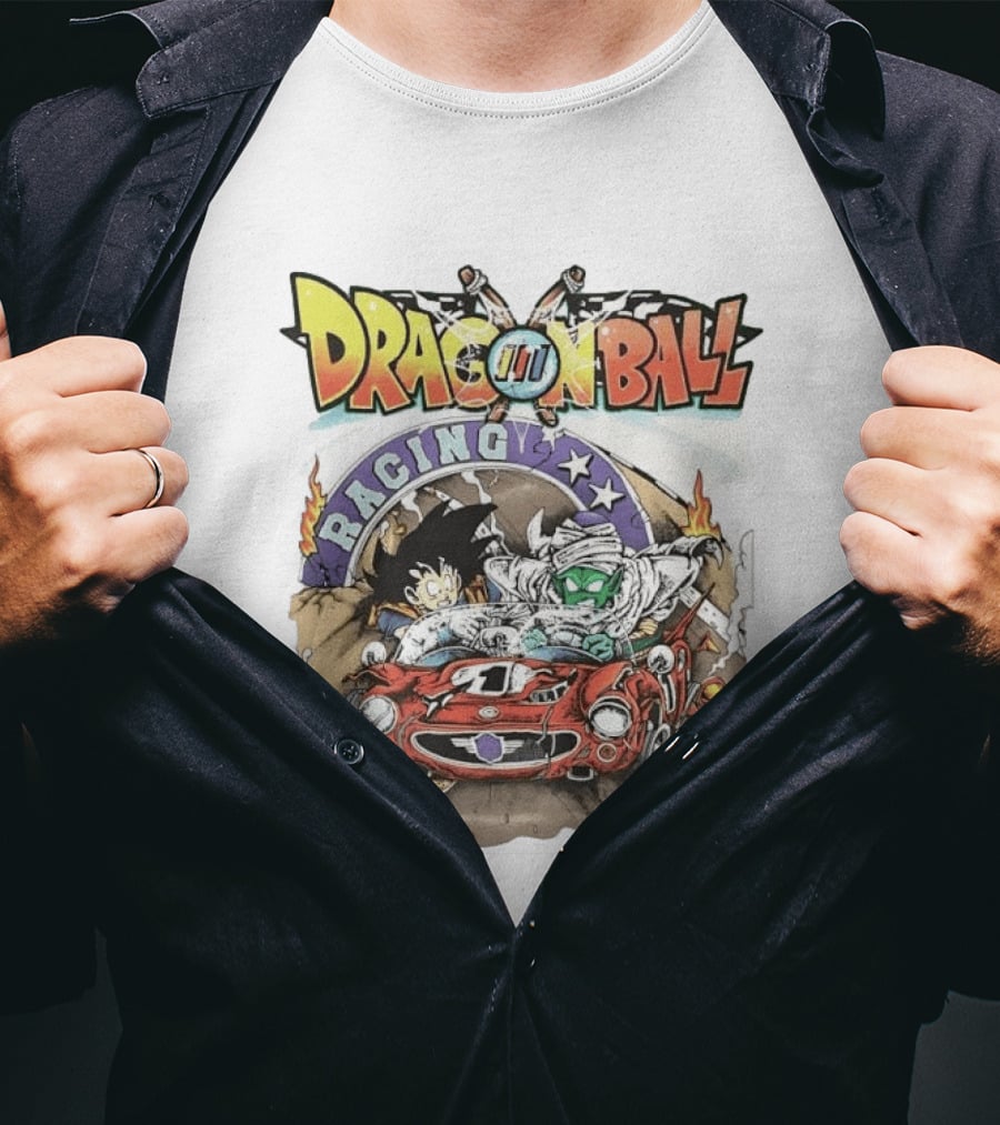 Dragon Ball Racing Goku Piccolo Red Racecar Adventure T-Shirt