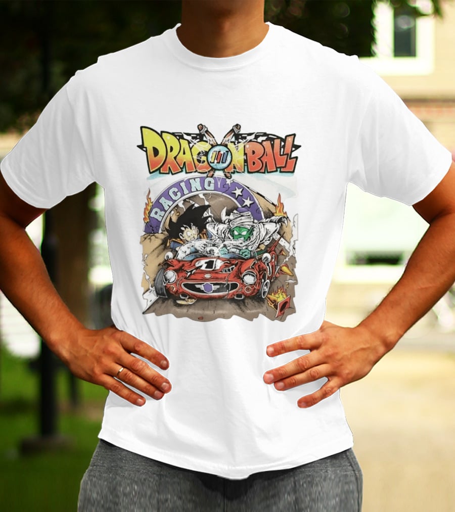 Dragon Ball Racing Goku Piccolo Red Racecar Adventure T-Shirt
