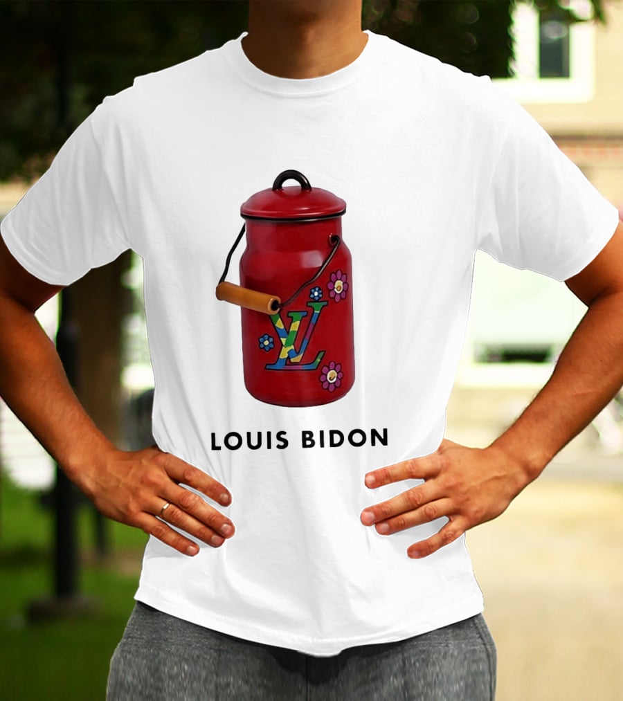 Louis Bidon Milk Jug Red Enamel Rainbow Monogram Flowers T-Shirt