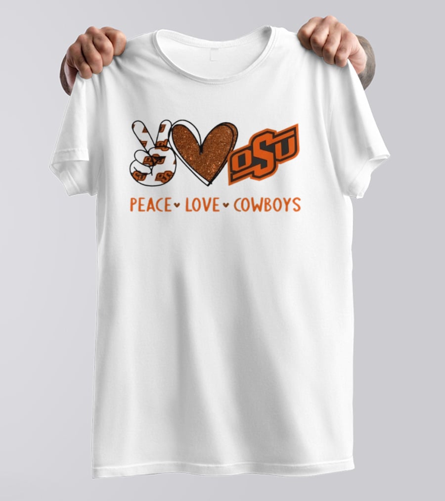 Peace Love OSU Oklahoma State Cowboys T-Shirt