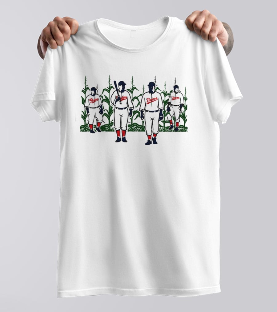 Phillies Vs Twins 2026 Field Of Dreams Game Vintage Baseball Cornfield Scene T-Shirt