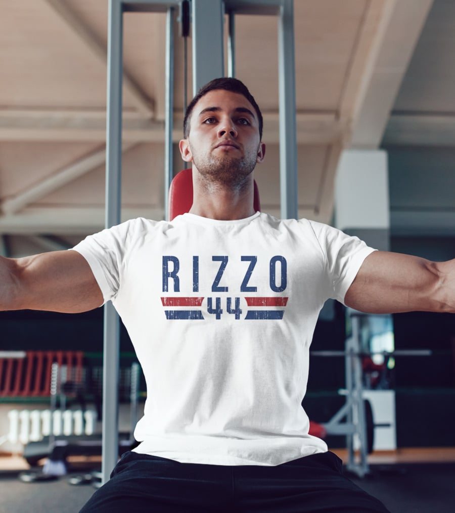 Rizzo 44 Distressed Tall Red Blue Wing Stripes T-Shirt