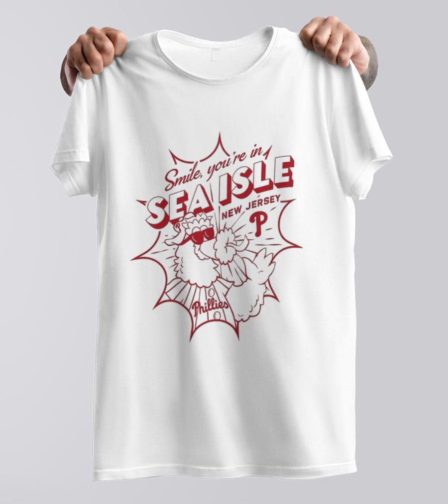 Smile You're In Sea Isle Phillies Baseball Fan Gear T-Shirt
