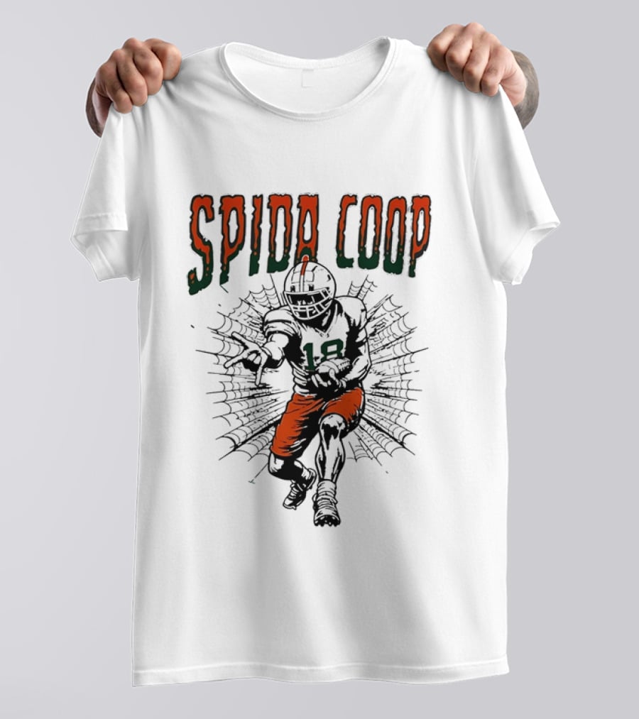 Spida Coop Miami Hurricanes Football Player Web T-Shirt
