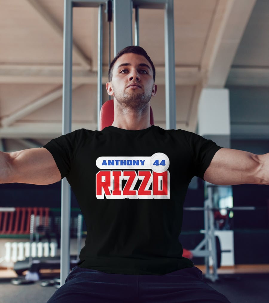 Anthony Rizzo 44 Red Blue Block Jersey Number T-Shirt