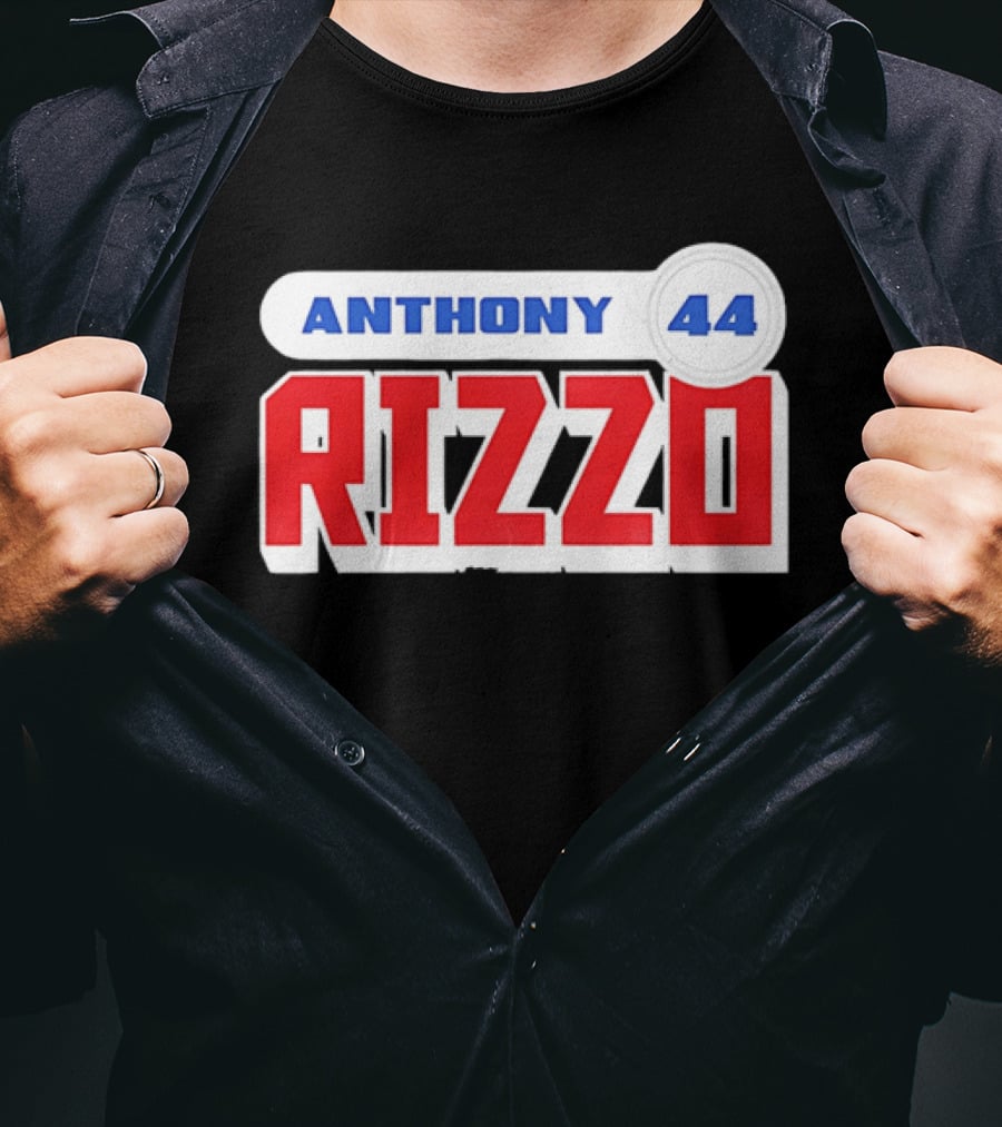 Anthony Rizzo 44 Red Blue Block Jersey Number T-Shirt