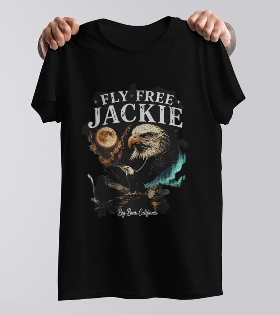 Fly Free Jackie Eagle Moon Big Bear California T-Shirt