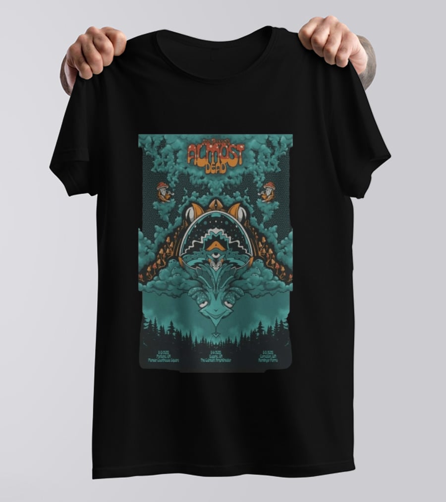 Joe Russo's Almost Dead Tour 2026 Portland Pioneer Courthouse Square Eugene Cuthbert Amphitheater Carnation Remlinger Farms Psychedelic T-Shirt