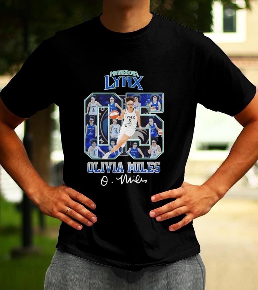 Minnesota Lynx Olivia Miles No 5 WNBA Collage T-Shirt
