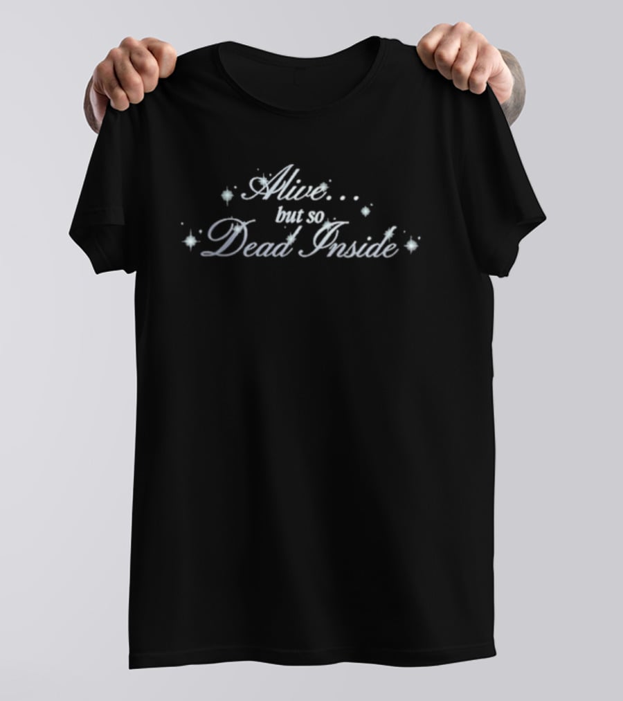 Hannah Diamond Fade Away Alive But So Dead Inside Text With Stars T-Shirt