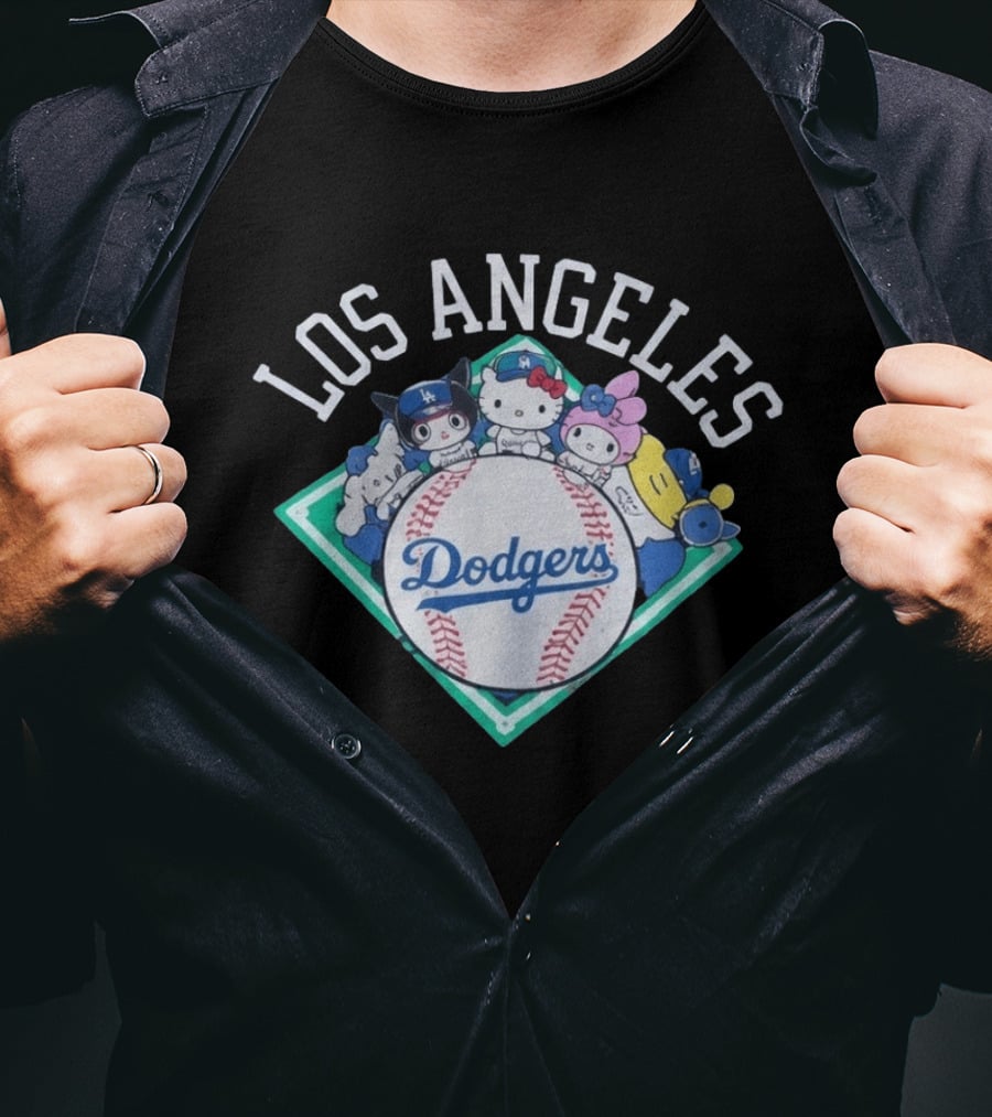Hello Kitty And Friends Los Angeles Dodgers Collaboration T-Shirt
