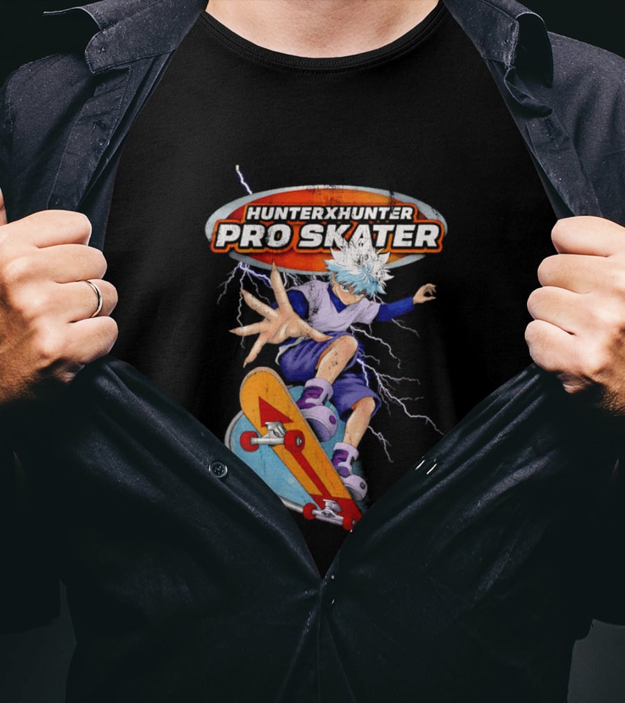 Hunter X Hunter Pro Skater Killua Zoldyck Lightning Skateboard T-Shirt