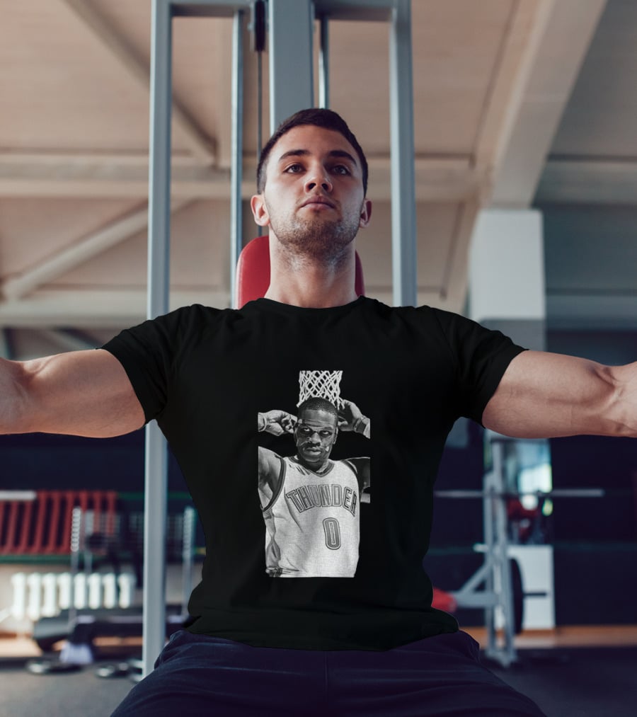 Russell Westbrook Masked OKC Thunder Basketball Legend Iconic Number 0 T-Shirt