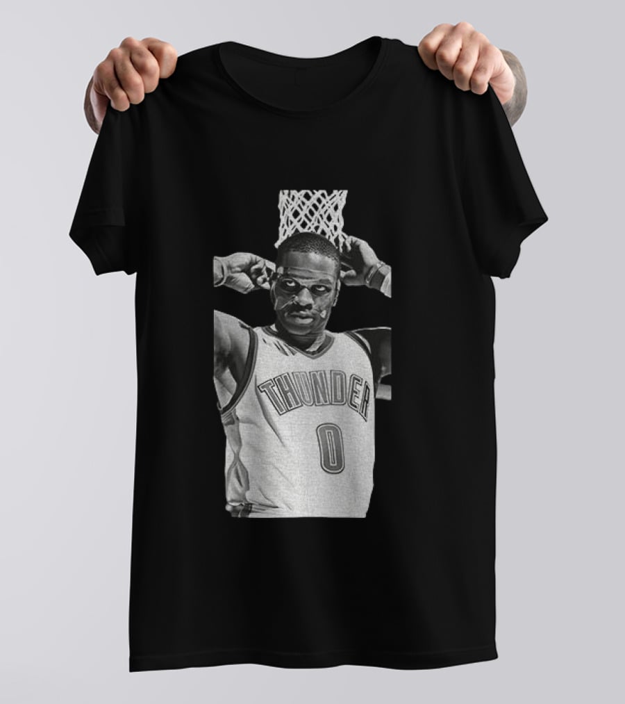 Russell Westbrook Masked OKC Thunder Basketball Legend Iconic Number 0 T-Shirt