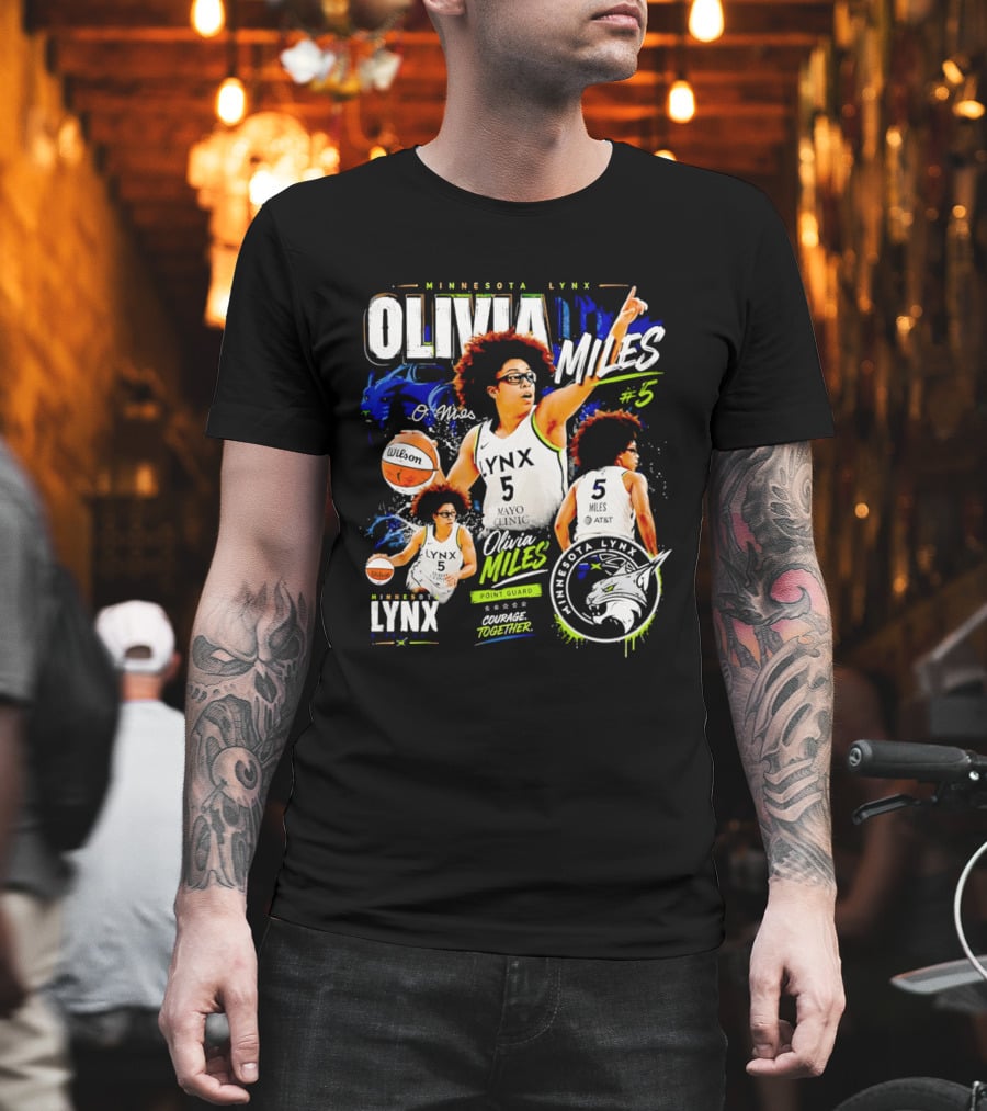 Minnesota Lynx Olivia Miles Number 5 Courage Together Basketball Player T-Shirt