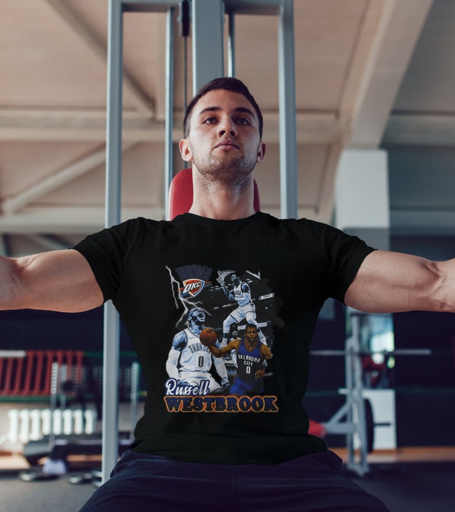 Russell Westbrook OKC Thunder Basketball Legend Collage T-Shirt