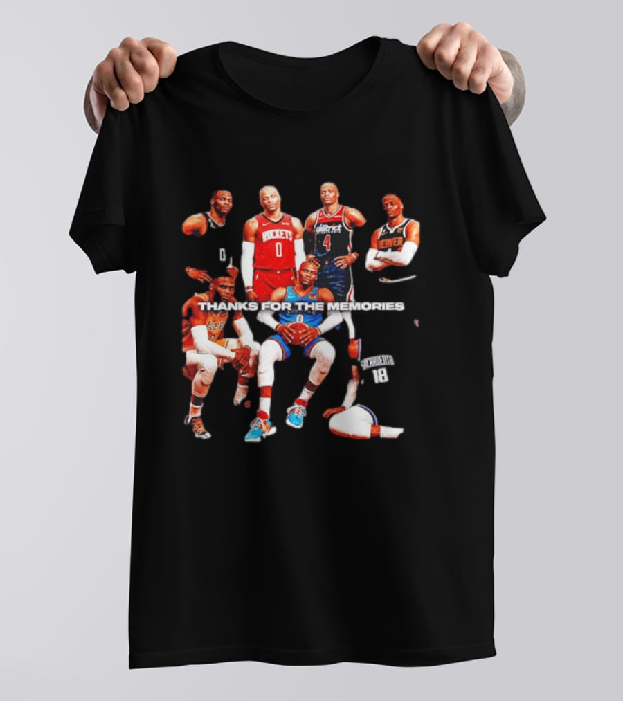 Russell Westbrook Thank You For The Memories OKC Thunder Rockets Wizards Denver T-Shirt