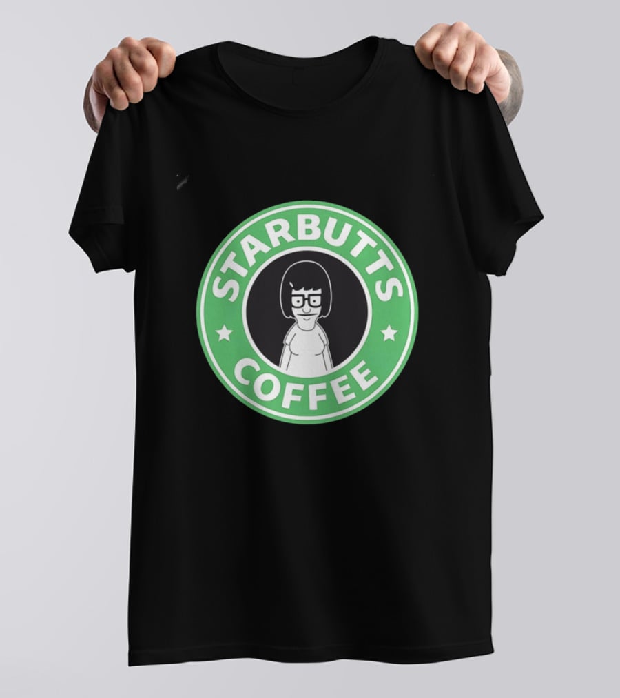 Starbutts Coffee Parody Tina Belcher Green Circular T-Shirt