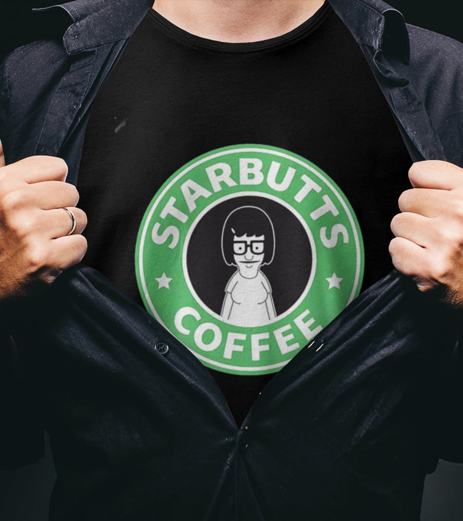 Starbutts Coffee Parody Tina Belcher Green Circular T-Shirt