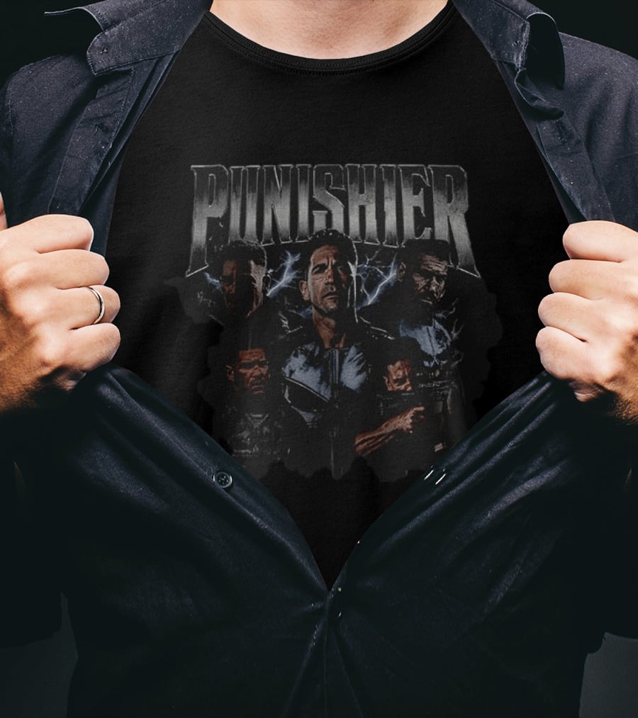 Punisher Bootleg Frank Castle Jon Bernthal Lightning T-Shirt
