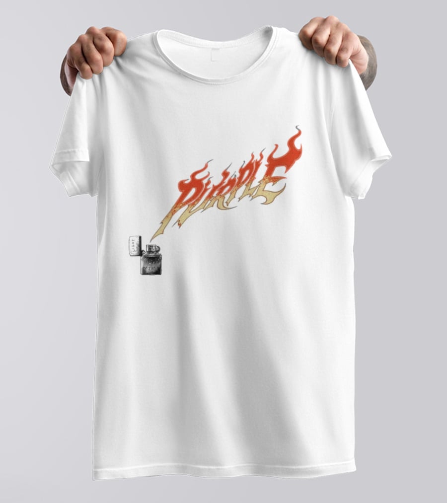 Purple Light My Fire Flame Zippo T-Shirt