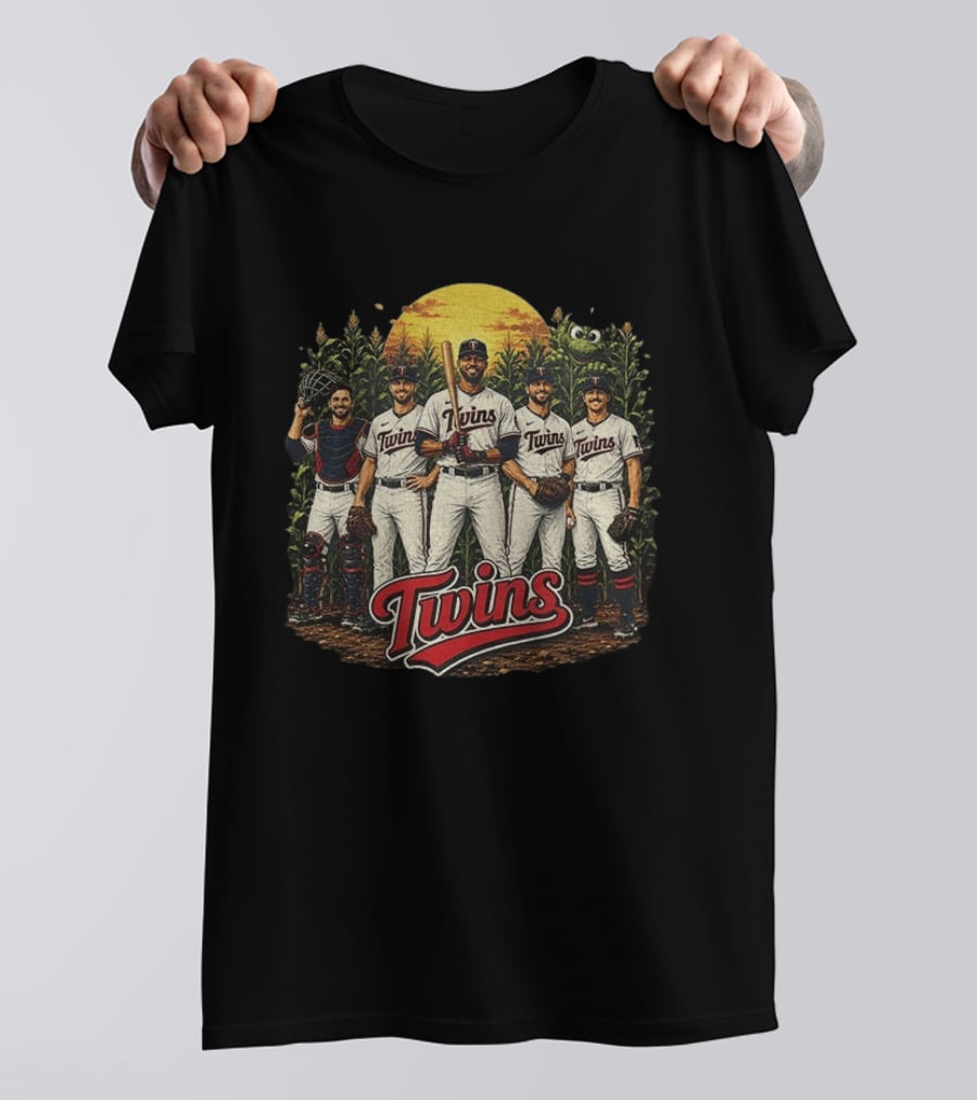 Twins Field Of Dreams Minnesota Twins Game Day Players Cornfield Sunset T-Shirt