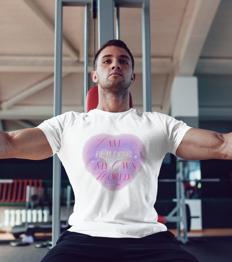 I AM BUILDING MY OWN WORLD Heart Affirmations Hannah Diamond T-Shirt