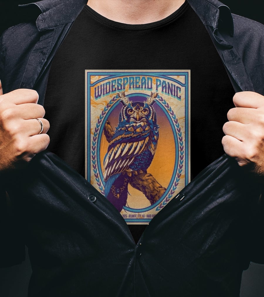 Widespread Panic Atlantic City August 14 16 2026 Hard Rock Live At Etess Arena Owl T-Shirt