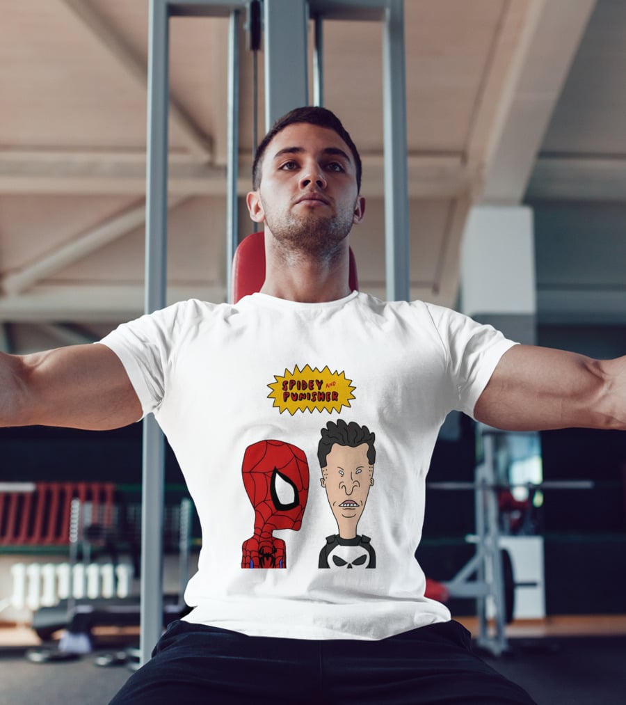 Beavis And Butt Head Spider Man Punisher Parody Marvel Mashup T-Shirt