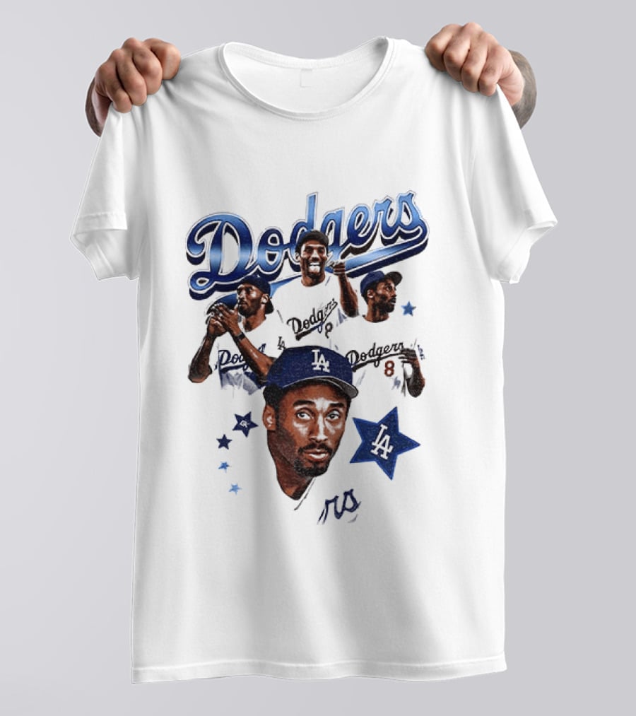 Los Angeles Dodgers Kobe Bryant Tribute Baseball Player Dodgers Jersey White T-Shirt