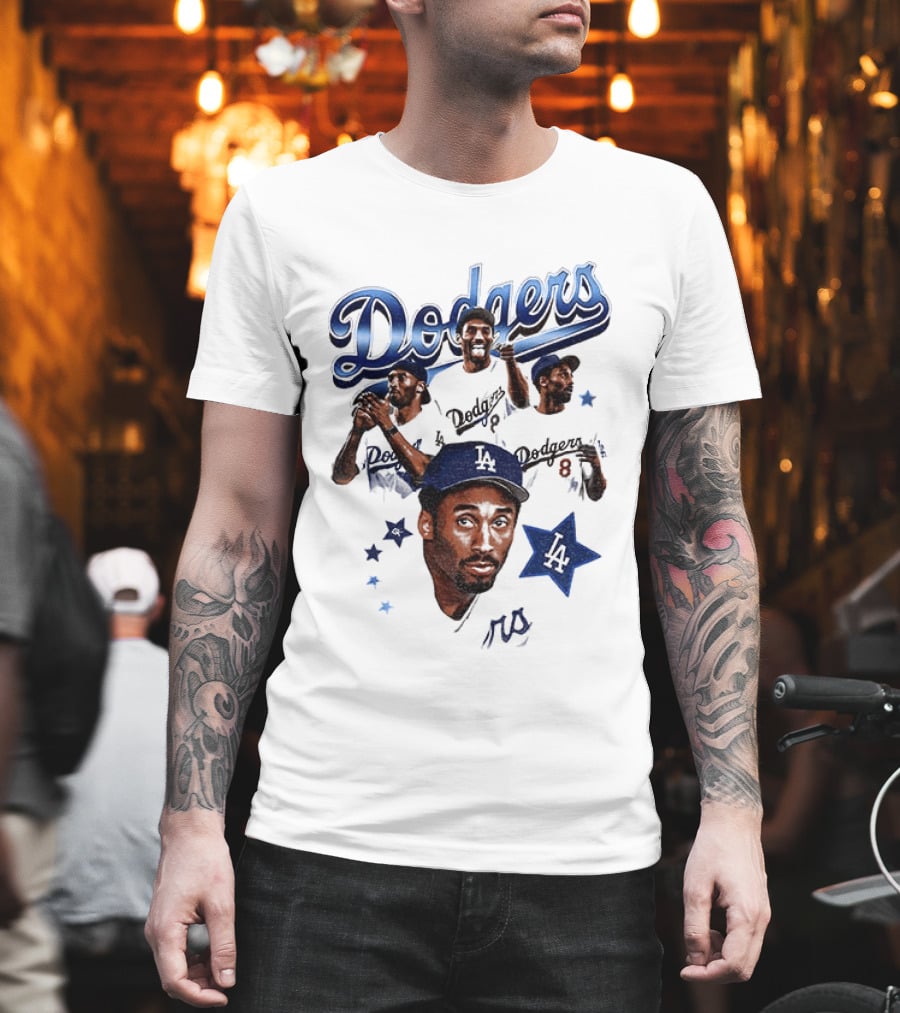 Los Angeles Dodgers Kobe Bryant Tribute Baseball Player Dodgers Jersey White T-Shirt