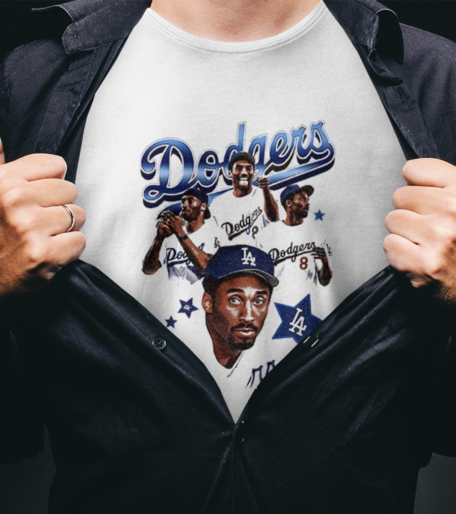 Los Angeles Dodgers Kobe Bryant Tribute Baseball Player Dodgers Jersey White T-Shirt