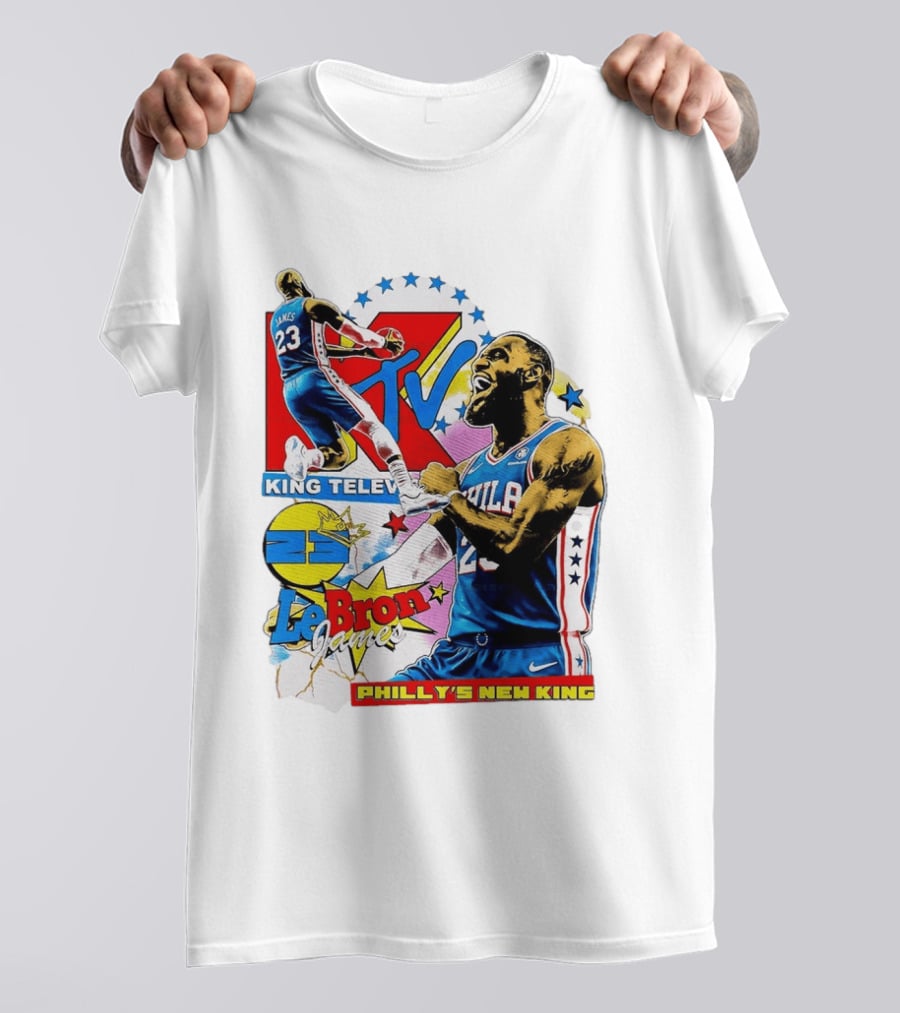 LeBron James MTV King Television Philly's New King Philadelphia 76ers T-Shirt