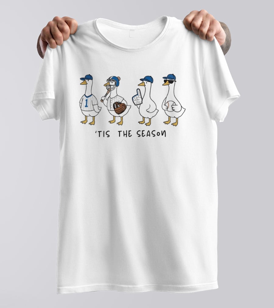 Tis The Season Baseball Geese Go Team Sports Play Ball T-Shirt