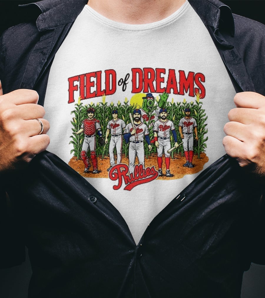 MLB Phillies Field Of Dreams 2026 Dyersville Iowa Cornfield Event T-Shirt