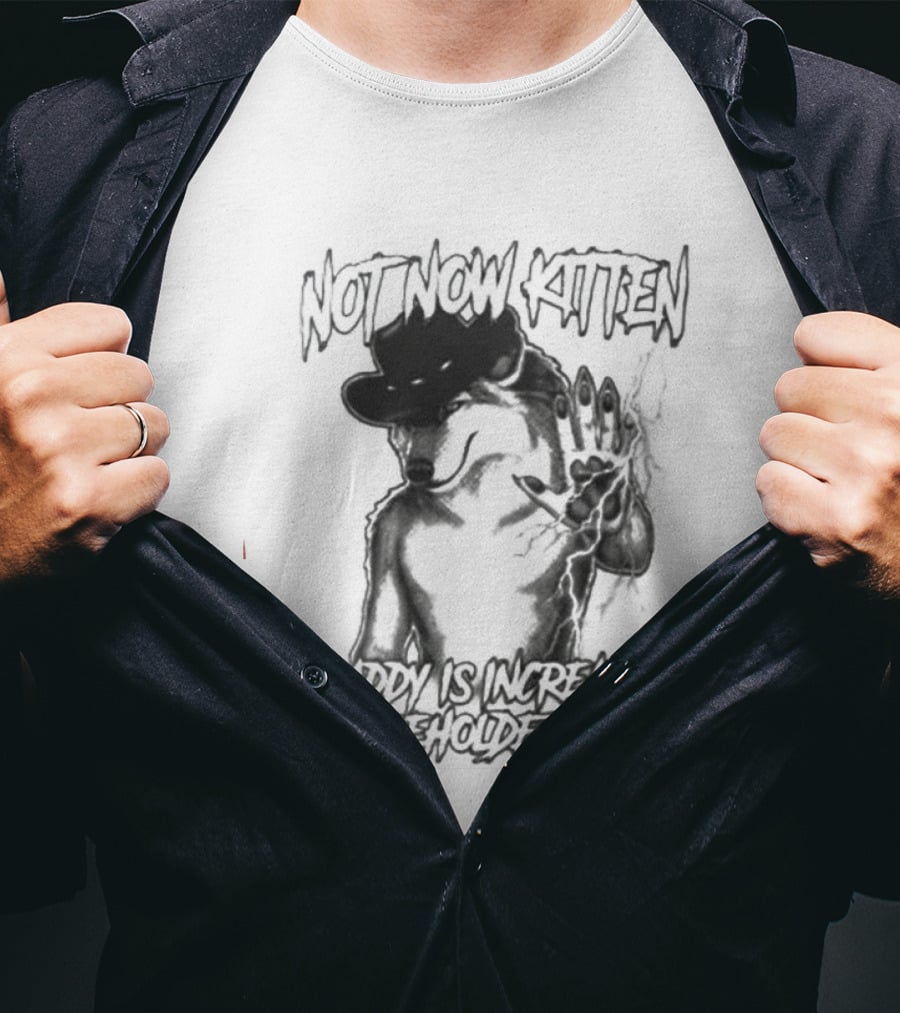 Not Now Kitten Daddy Is Increasing Shareholder Value Wolf T-Shirt