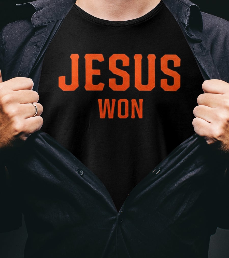 New York Giants 2026 Jesus Won Victory Celebration T-Shirt