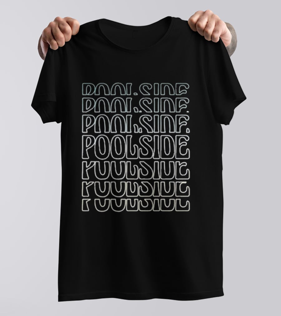 Ambient Inks Poolside Text Pattern Repeated T-Shirt