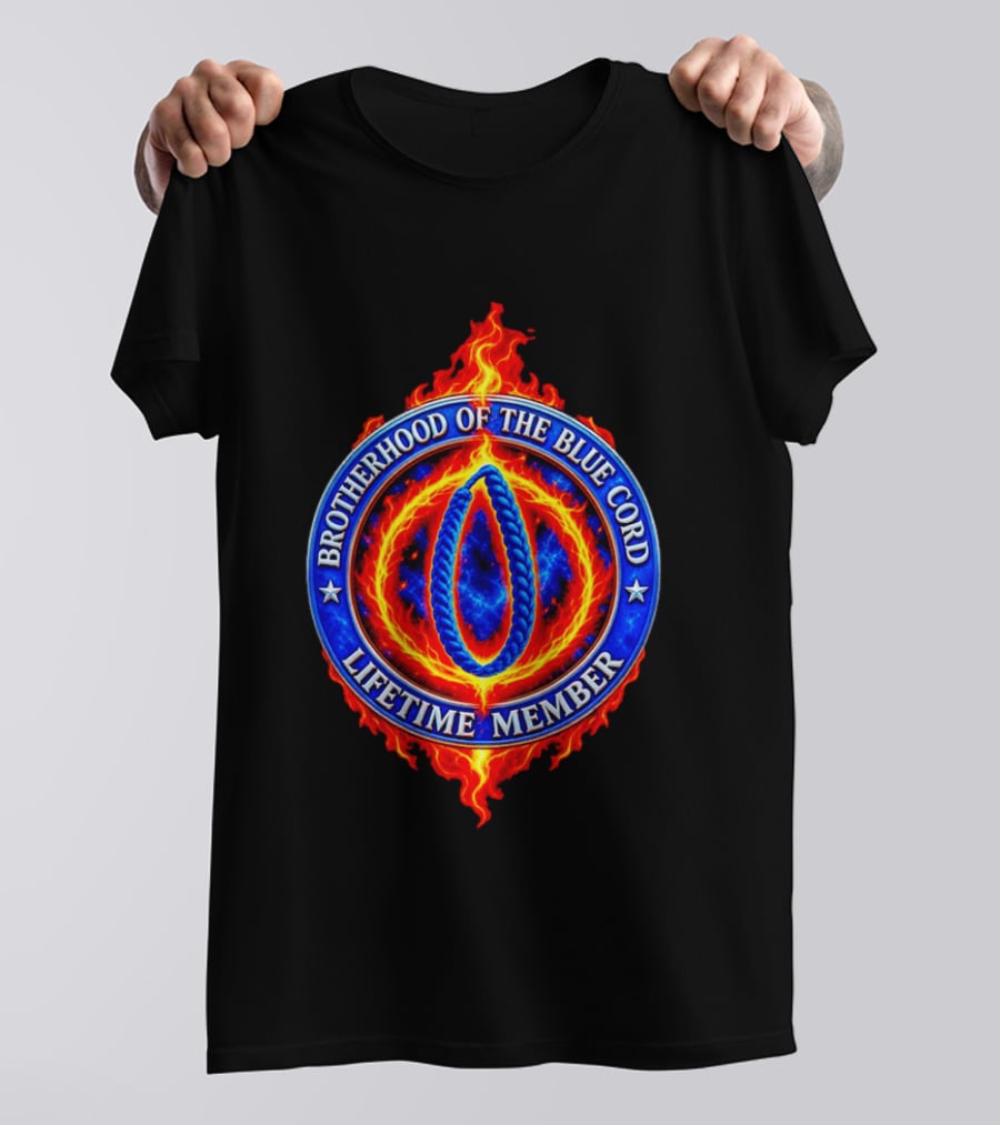 Brotherhood Of The Blue Cord Lifetime Member Fire Ring T-Shirt